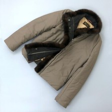 Rare Loro Piana Mink Fur Trim Cardigan Grey Puffer Jacket Coat Size S 42 Us2 4