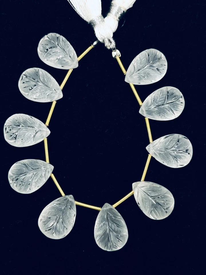 Incredibile cristallo trasparente quarzo smerigliato perle intaglio pietra pr... - Immagine 3 di 3