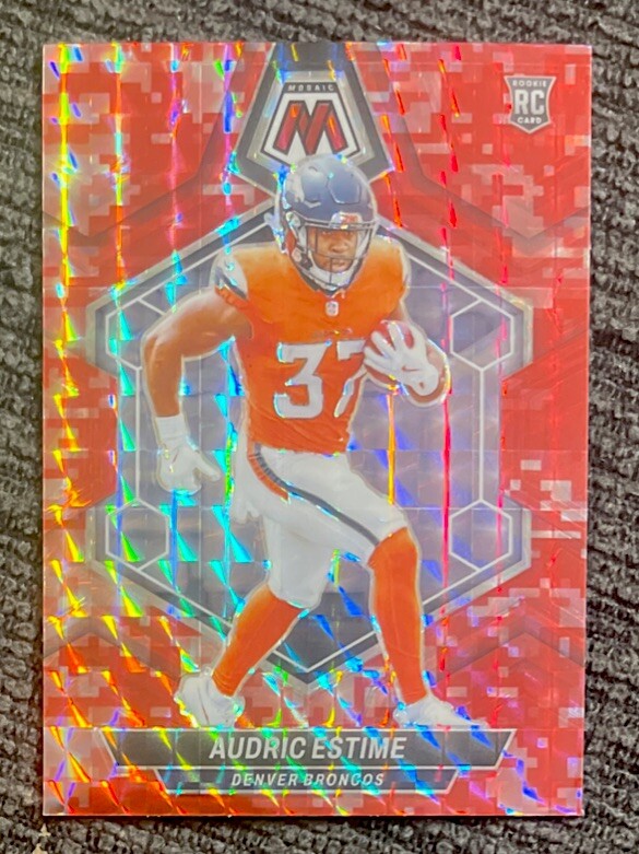 2024 Mosaic Audric Estime Red Prizm Rookie #392 Broncos