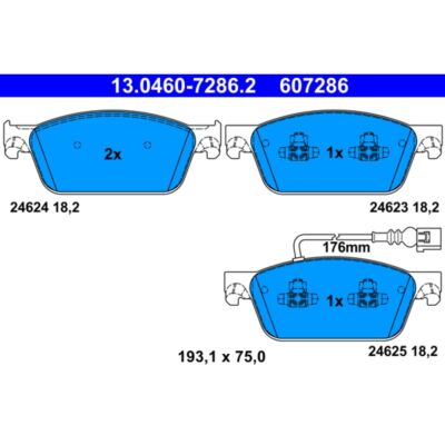 Bremsbelagsatz,  Scheibenbremse ATE 13.0460-7286.2, Vorne