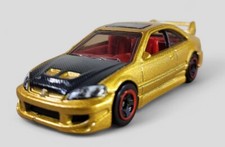 HONDA CIVIC SI Diorama Collectible Gold Die Cast Model Car 1/64 LOOSE