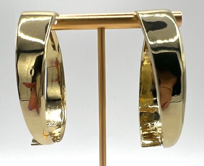 Belle Noel Kim Kardashian Large 14K gold plated hoop earrings