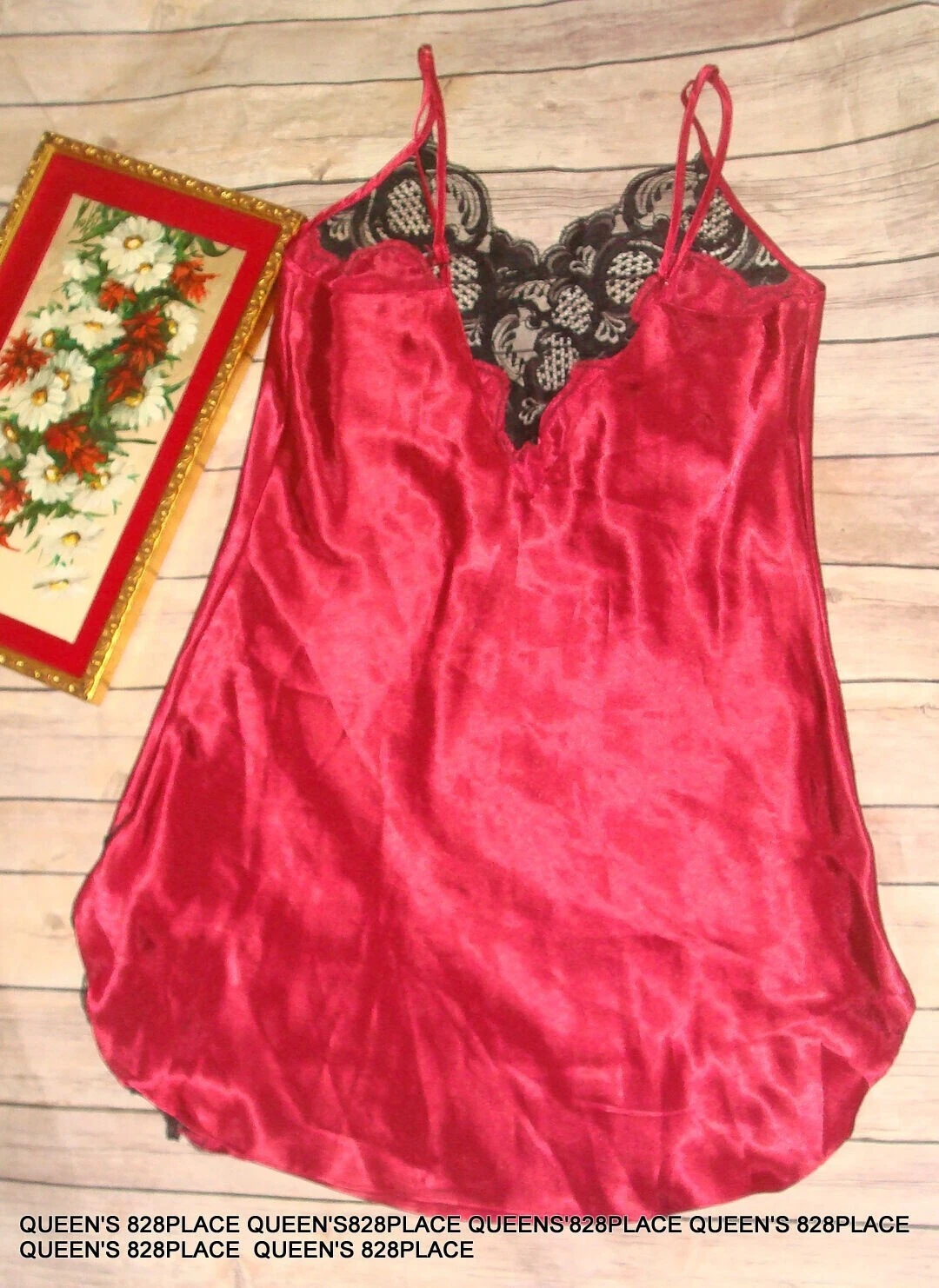 UNDERCOVER Victoria's Secret Red w Black Lace Gown Size S Small Vintage G Label EUC