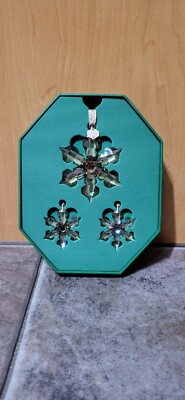 Swarovski Festive Annual Edition 2022 Ornament Set, 3 Piece, Gold