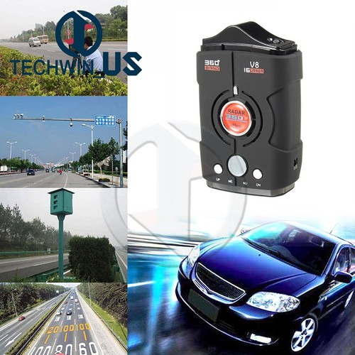 Anti-Polizei 360 Grad im Auto Full Band V8 Rot GPS Geschwindigkeit Sicherheit Radar Melder - Bild 2 von 11