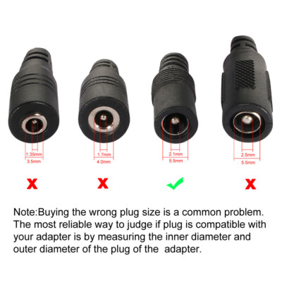 Adaptateur USB Femelle Vers Jack DC 5.5x2.1mm Femelle - Lot De 5 Pièces - Noir - Neuf