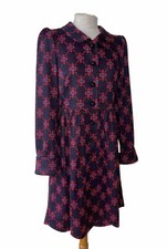Betsey Johnson 2000's Nwot Sz M/l Navy Blue & Red Button Front Classic Coat