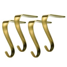 4 Pack Christmas Stocking Holders for Mantel Metal Stocking Hangers for Firep...