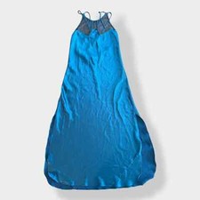 Victorias Secret Vintage Gold label Long Blue Slip Dress Size M