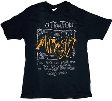 *VTG* Midnight Oil Attention 1988 Black Band Single-Stitch Shirt; Made in USA; L