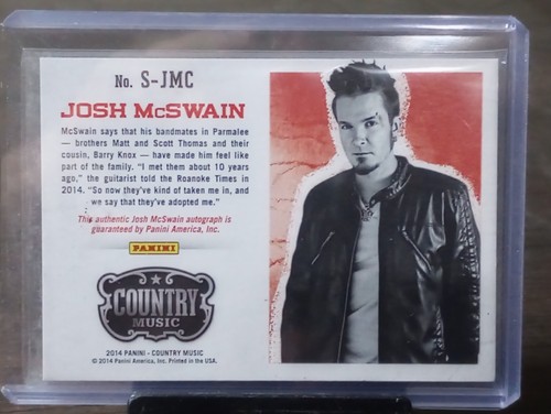 Country Music's💥PARMALEE💥 JOSH McSwain #'d 38/99 Autographed Card - Picture 3 of 3