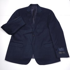 Bloomingdales Cashmere Blazer Jacket Mens 46R Navy Blue MTR Sport Coat