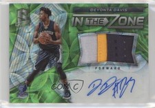 2016-17 Spectra In the Zone Memorabilia Neon Green 10/25 Deyonta Davis Auto 03rx