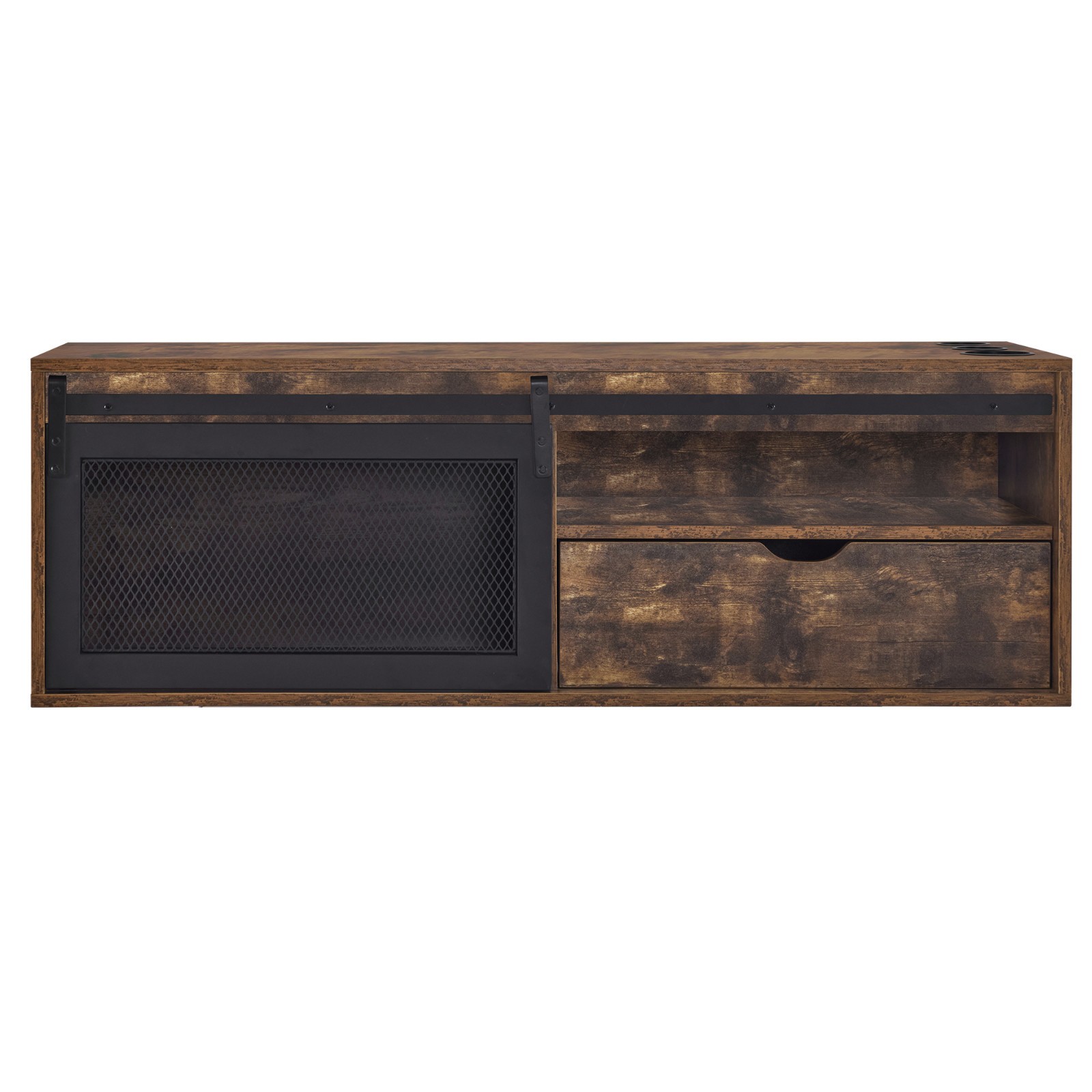 Wall Mount Station with 3 Metal Tool Holders, Multi-functional Storage Cabinet