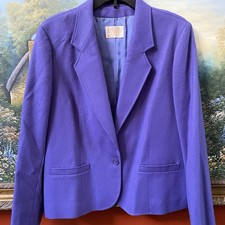 Pendleton Vintage Virgin Wool Purple Blazer Jacket Women's Made In USA Size Med