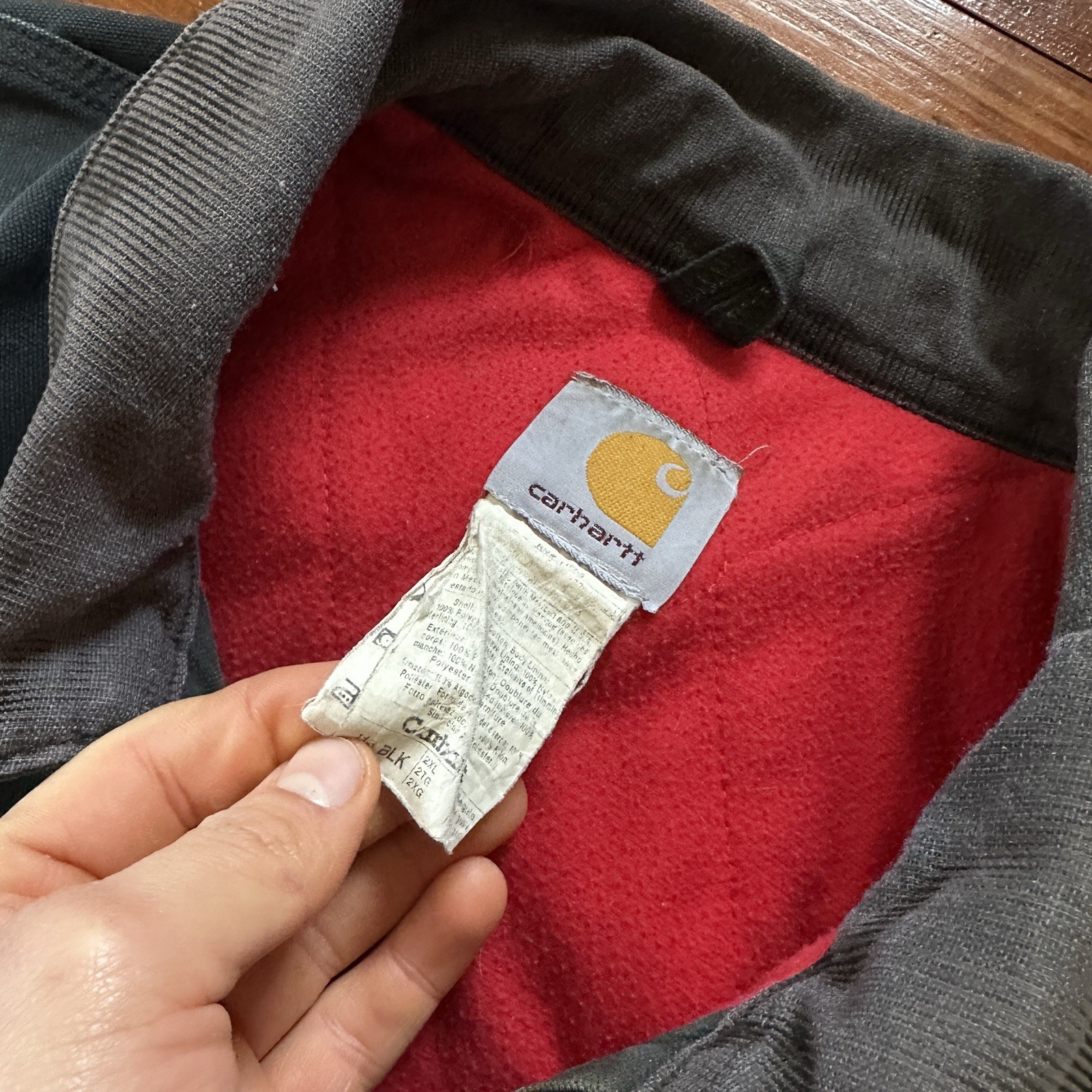 Carhartt J97 Black Cotton Work Jacket Men's Large Construction thumbnail 4