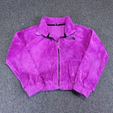 The North Face Osito Fleece Jacket Size L 14/16 Girls Purple Full Zip Fuzzy Soft