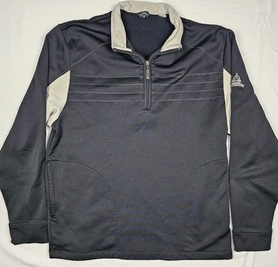 Callaway Pullover 1/4 Zip Weather Series Mens Large Blue Striped