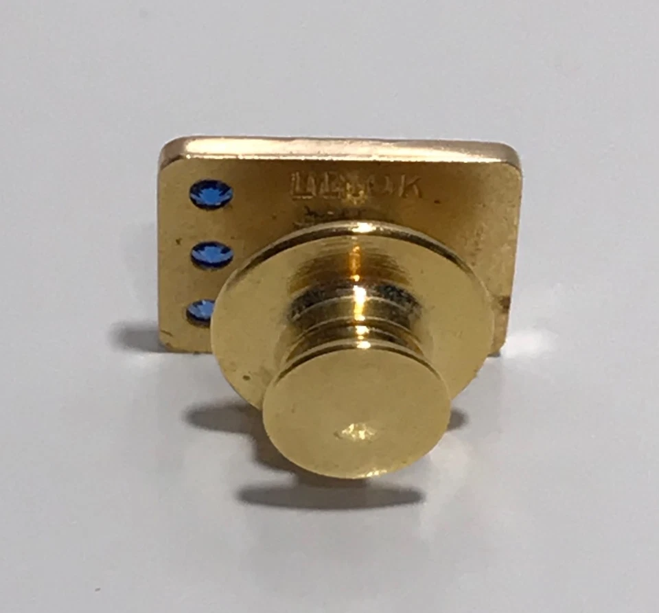 PIN TIE TACK VINTAGE 10K Oro Amarillo Azul Espinela "F" SERVICIO Foto 3 de 4
