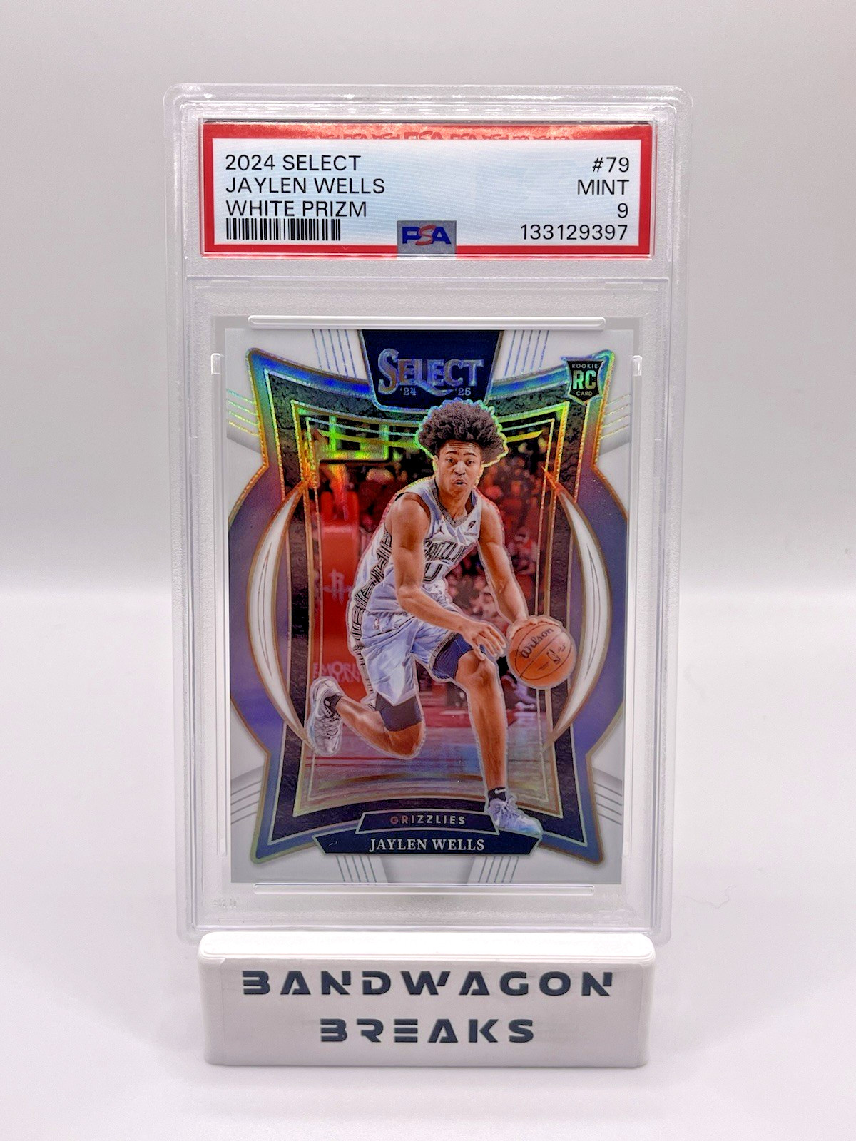 2024-25 Panini Select Jaylen Wells #79 White /149 Rookie RC Grizzlies PSA 9