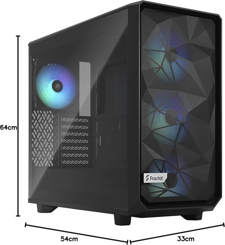 Fractal Design Meshify 2 Lite RGB Black ATX Flexible Light Tinted Tempered Glass - Photo 5/8