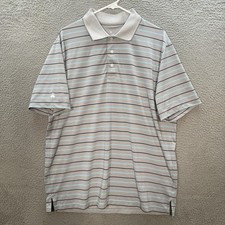 Brooks Brothers Shirt Adult XL Gray Striped Polo Stretch Performance Series Golf
