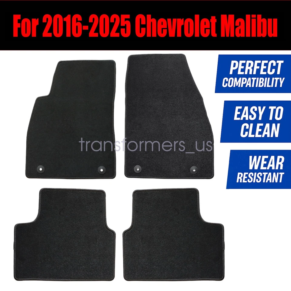 Tapetes de assoalho de veludo Chevrolet Malibu 2016 2017 2018 2019 2020 2021 2022 - Imagem 3 de 4