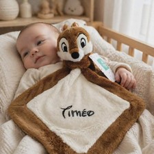 Doudou Disney Baby avec prénom personnalisé Modèle écureuil TIC ( Tic et Tac )