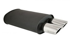 Megan Racing Mr-mu-ova-b Universal Black Dual Oval Tips Exhaust O-va Muffler