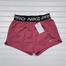 NWT Nike Pro Fleece Girls French Terry Dri-Fit Shorts Size L Sweet Beet