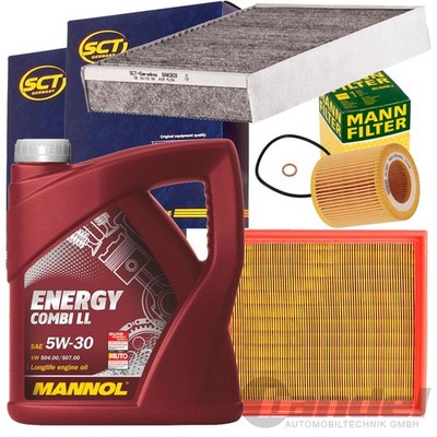 INSPEKTIONSKIT+MANNOL 5W30 ÖL passend für BMW 1er F20 21 114-118i 3er F30 80 31