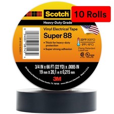 Vinyl Electrical Tape Super 88 Heavy Duty Insulation Tape Black 66 Ft Roll