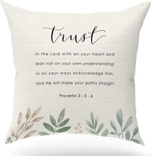 Scripture Art Throw Pillow Cover Cushion Case, Christian Religious Decor Gift, B