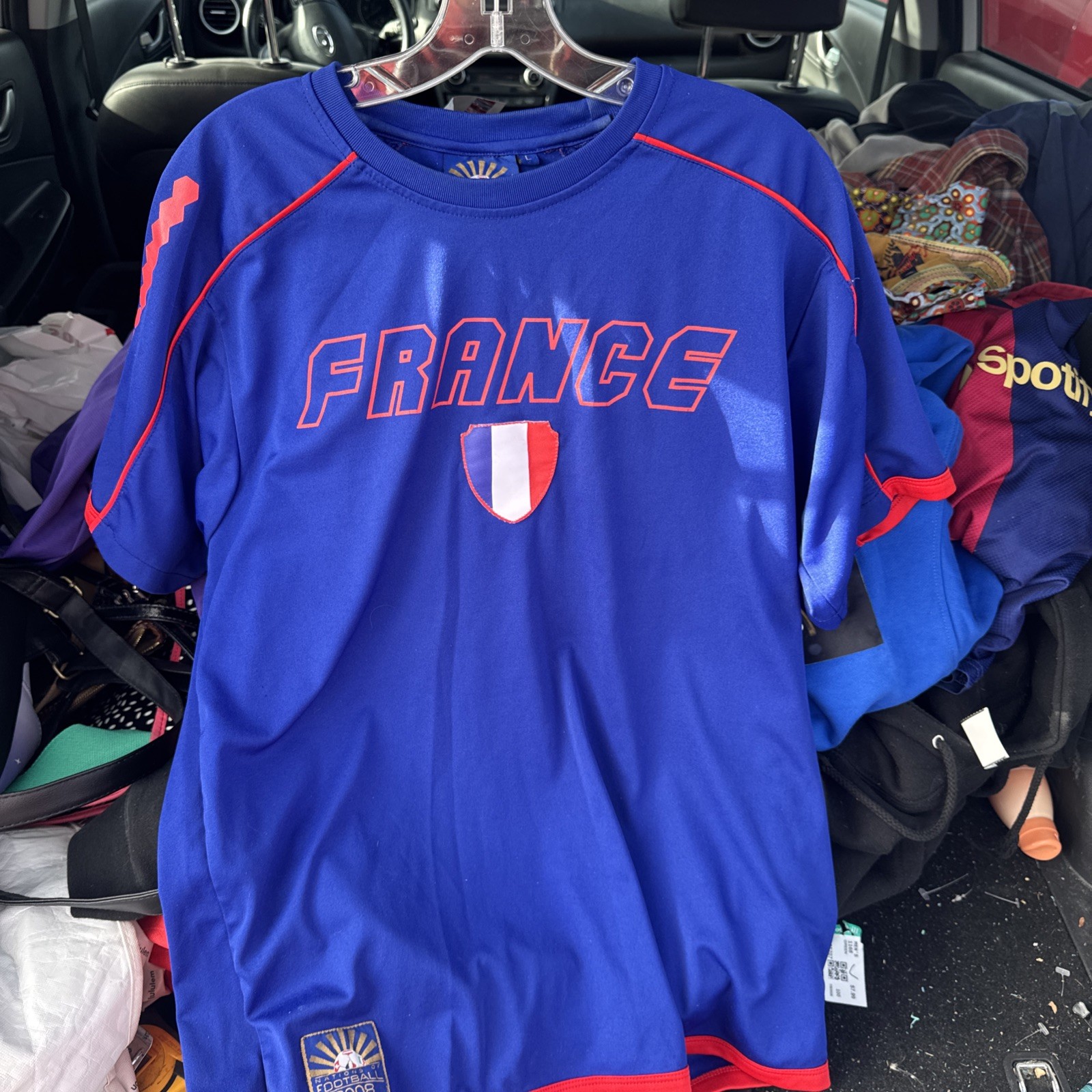 Vintage France Nations Of Football 2008 Blue 08 Team Soccer Jersey Men's L