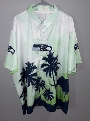 Seattle Seahawks NFL Button Up Hawaiin Short Sleeve Shirt Mens 3XL