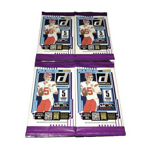 (4) 2025 Donruss Fußball 5 Karten Packungen - werkseitig versiegelt kostenloser Versand - Bild 1 von 4