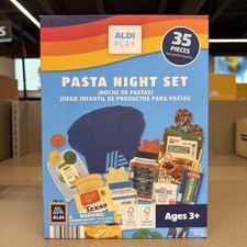 Aldi PASTA NIGHT SET 35pc Grocery Dinner Food Kids Toy Pretend Play Set NEW RARE