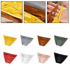 Low Waist Women's Underwear in Seamless Satin Ice Silk with Thin Straps