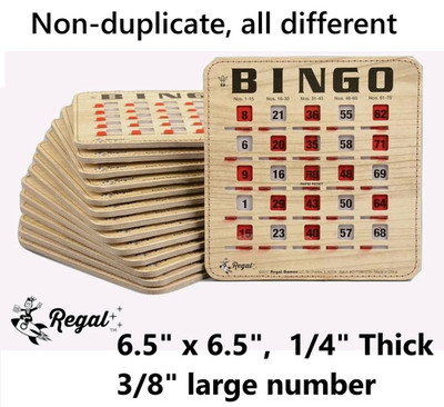 50-Pack Bingo Cards Stitched Reusable Shutter Slide with Clear Slider Reuseable