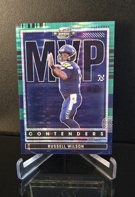 #'d/30   RUSSELL WILSON SSP 2021 Panini Contenders Optic MVP Green Pulsar Prizm
