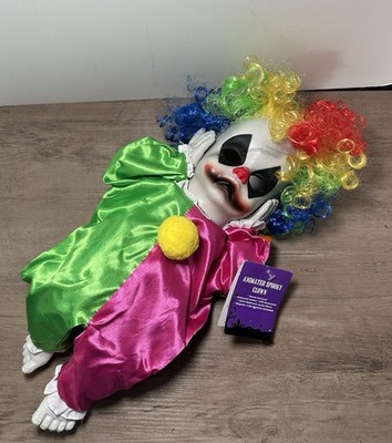 PAC 11'' LED Animated Light Up Talking Halloween Baby Clown Doll Removing Head