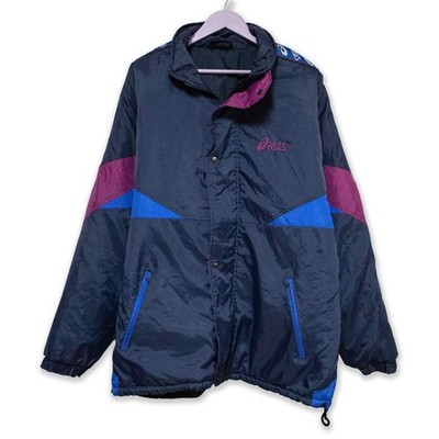 Asics Jacke Vintage dunkelblau geometrisch 90er Jahre - Größe XXL Herren
