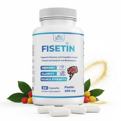 Logic Nutra Fisetin Double Strength - Fisetin Supplements 200 mg - Non-GMO, V...