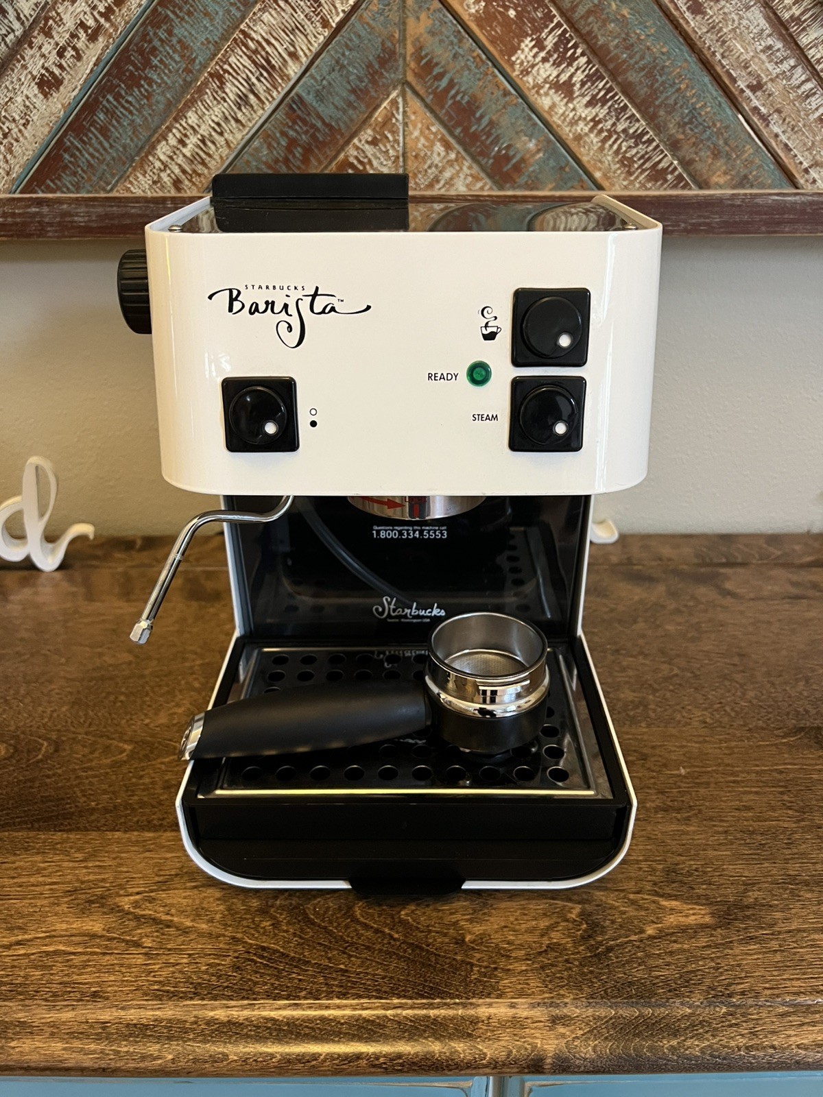 White Starbucks Barista Saeco Italy Espresso Machine SIN006-Tested