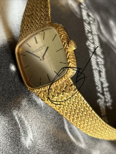 Vintage IWC gold plated 925 silver case, manual winding texture dial men's watch - Afbeelding 15 van 21