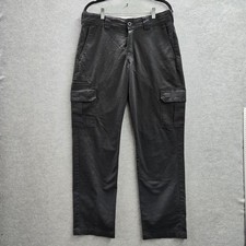 Dickies Men Pants 32X32 Black Cargo Twill FLEX Slim Straight Button