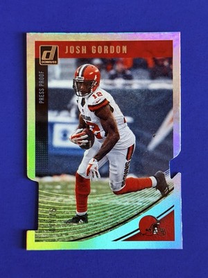 2018 Donruss Josh Gordon Browns Die-cut Silver Foil Press Proof Card #69; #d /75