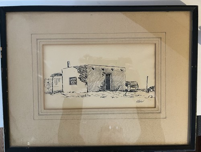 #ad #ad Northern NM Vintage Sketch By H. Starcher framed $189.99