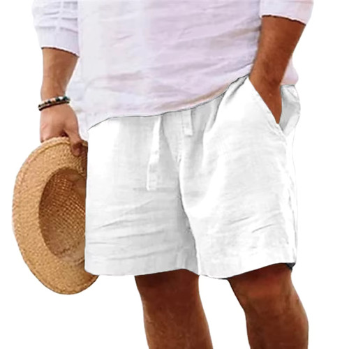 Men Lightweight Cotton Linen Gym Shorts Breathable Casual Beach Jogging Pants - Zdjęcie 3 z 56