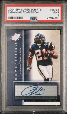 2004 SPX SUPER SCRIPTS AUTOGRAPH LADAINIAN TOMLINSON #SS-LT - PSA 9